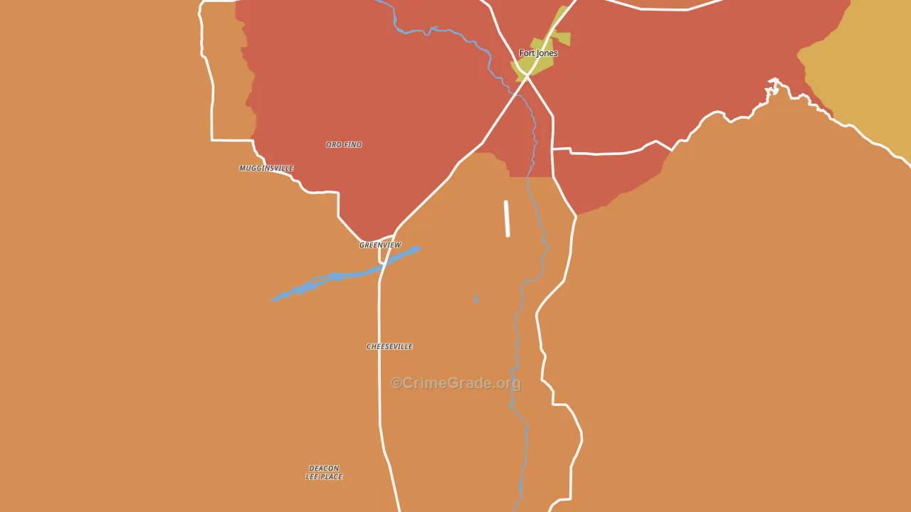 Greenview, CA Map of Assault Rates
