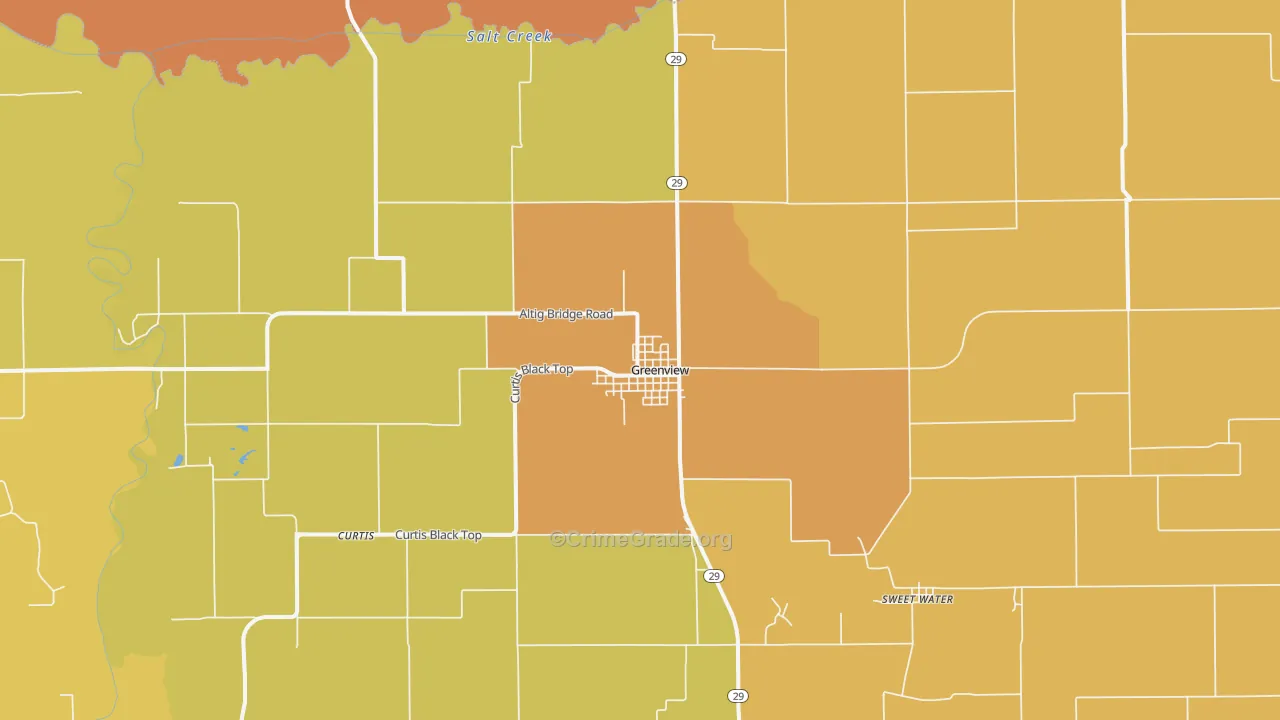 Greenview, IL Map of Assault Rates