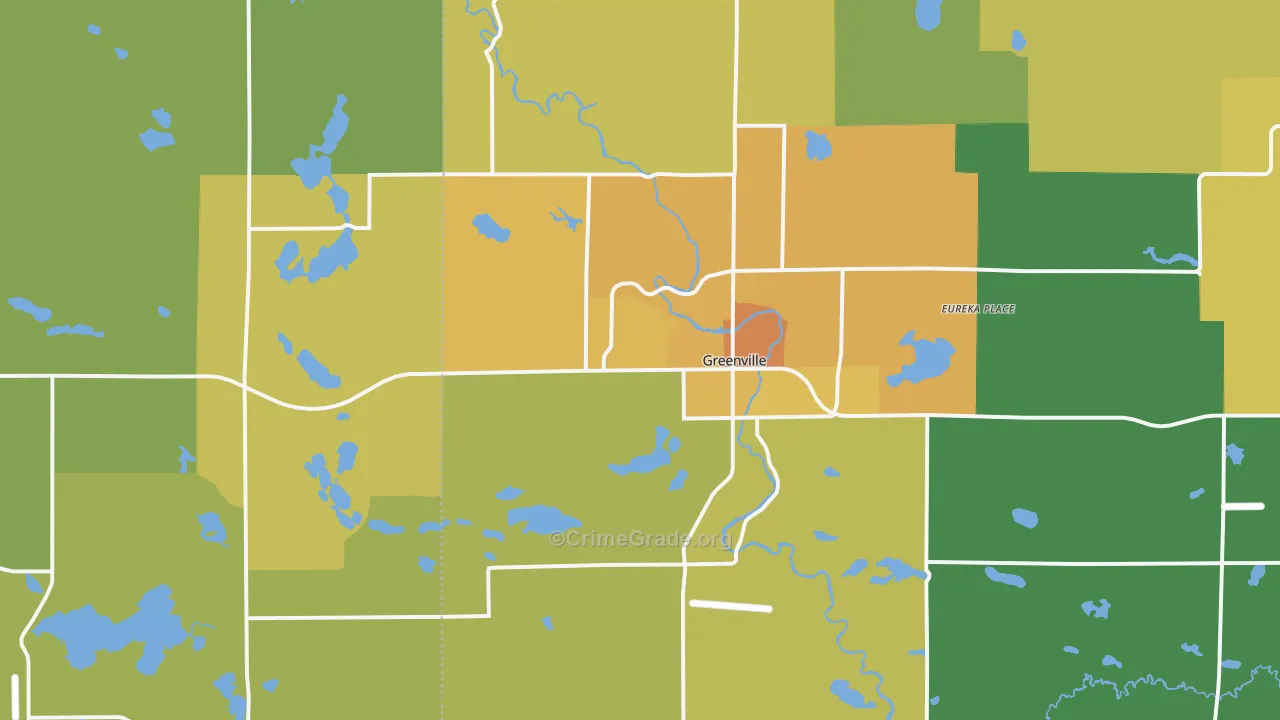 Greenville, MI Map of Assault Rates