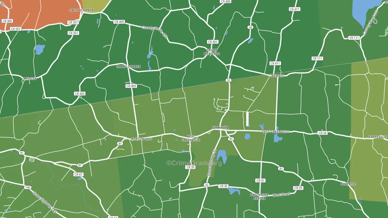 Greenville, NY Map of Assault Rates
