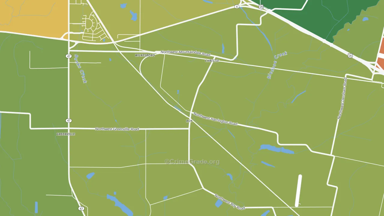 Greenville, OR Map of Assault Rates