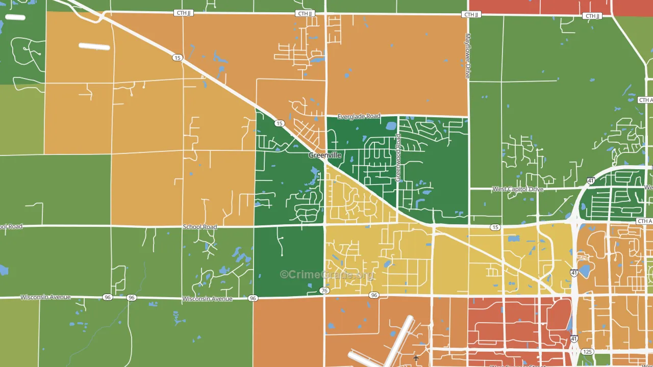 Greenville, WI Map of Assault Rates