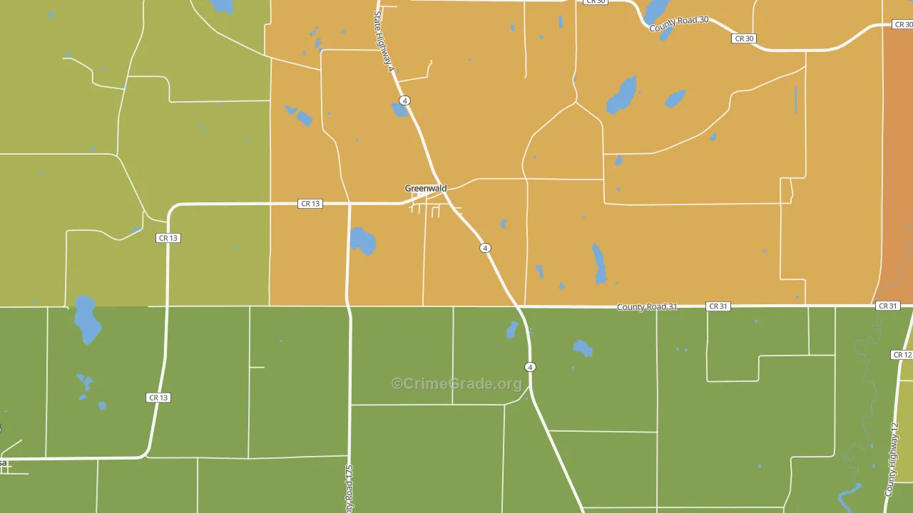 Greenwald, MN Map of Assault Rates