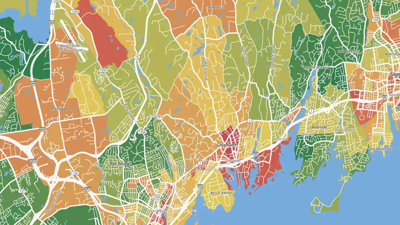 Greenwich, CT Map of Assault Rates