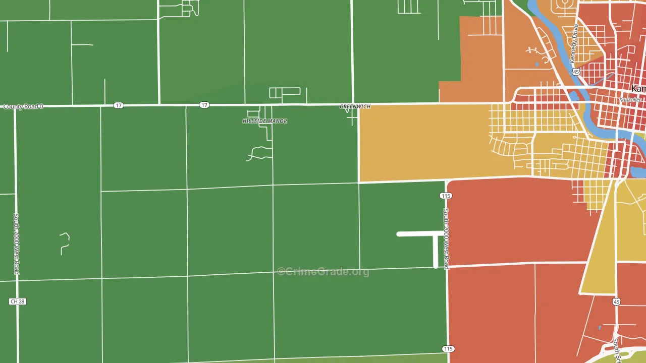 Greenwich, IL Map of Assault Rates