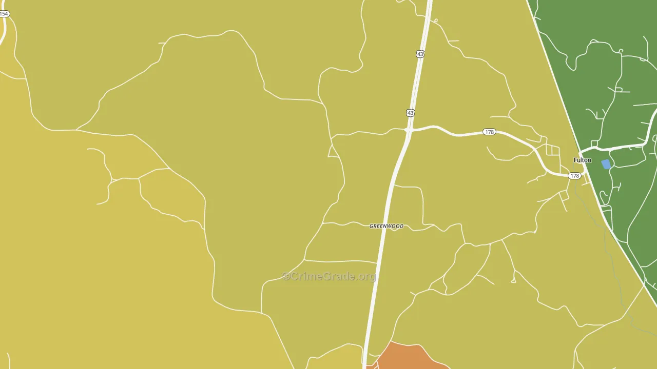 Greenwood, AL Map of Assault Rates