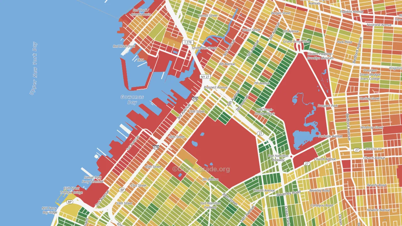 Greenwood, Brooklyn, NY Map of Assault Rates