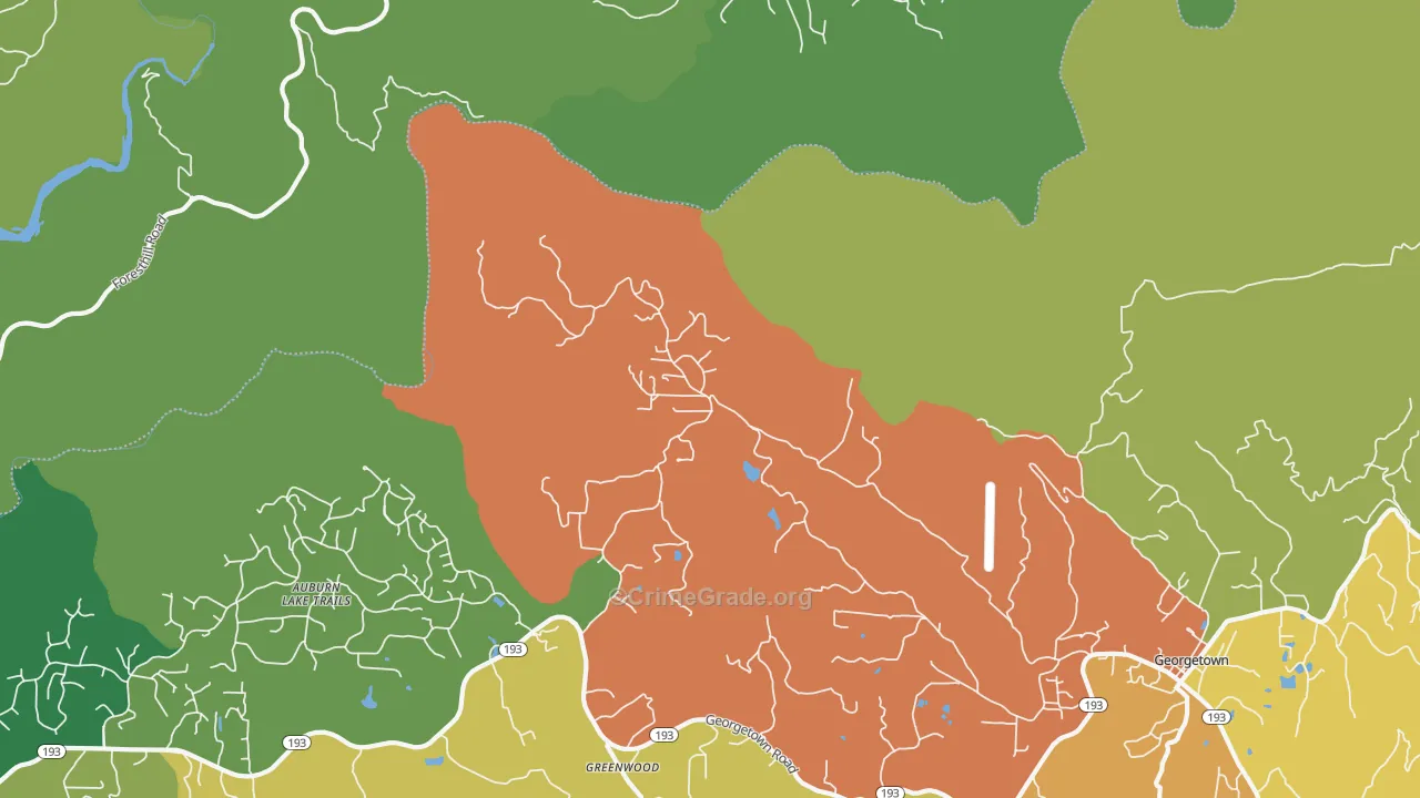 Greenwood, CA Map of Assault Rates