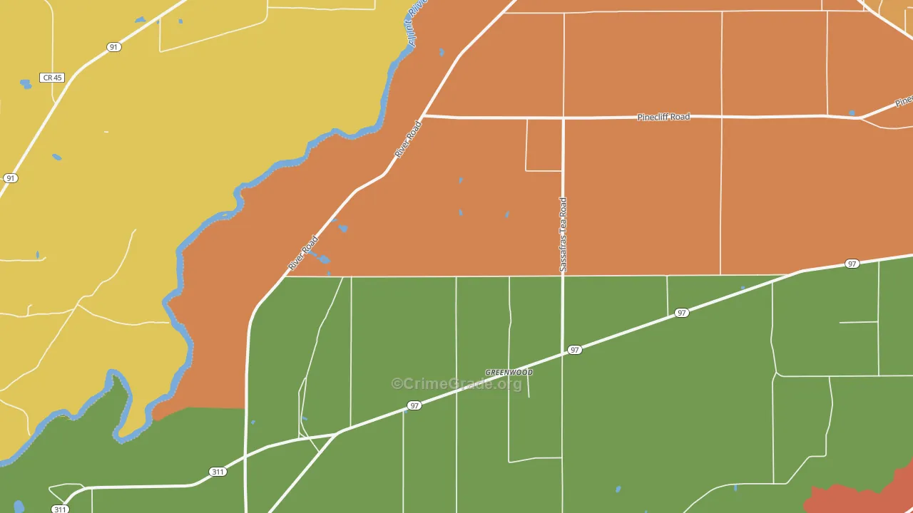 Greenwood, GA Map of Assault Rates