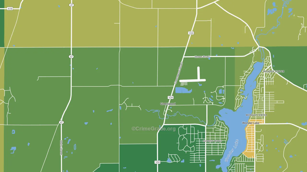 Greenwood, IL Map of Assault Rates