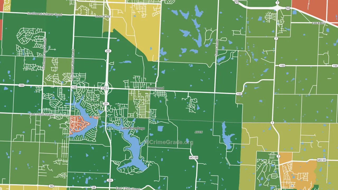 Greenwood, MO Map of Assault Rates