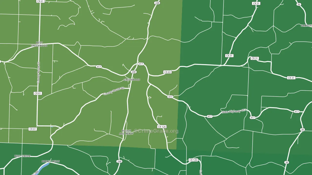 Greenwood, NY Map of Assault Rates