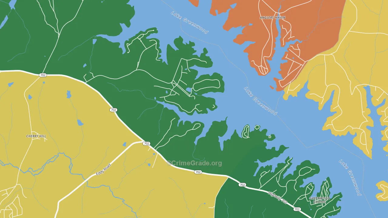 Greenwood Shores, SC Map of Assault Rates