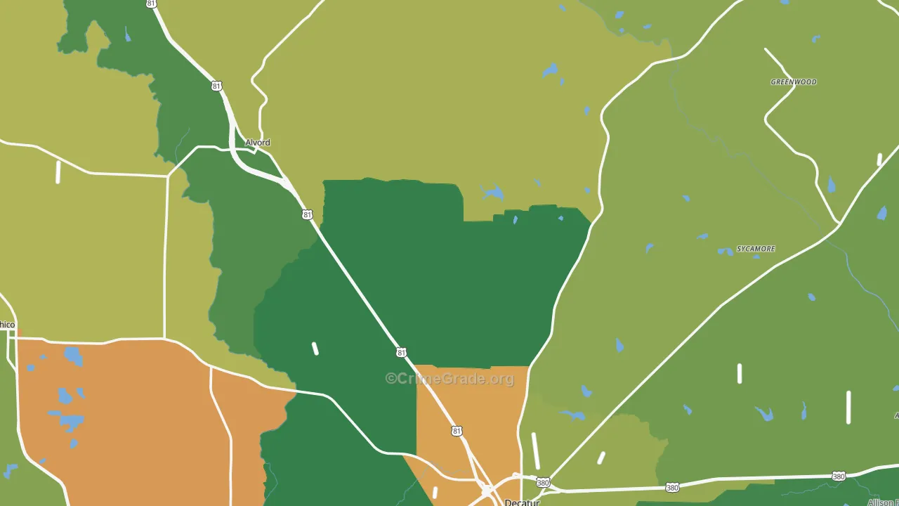Greenwood, TX Map of Assault Rates