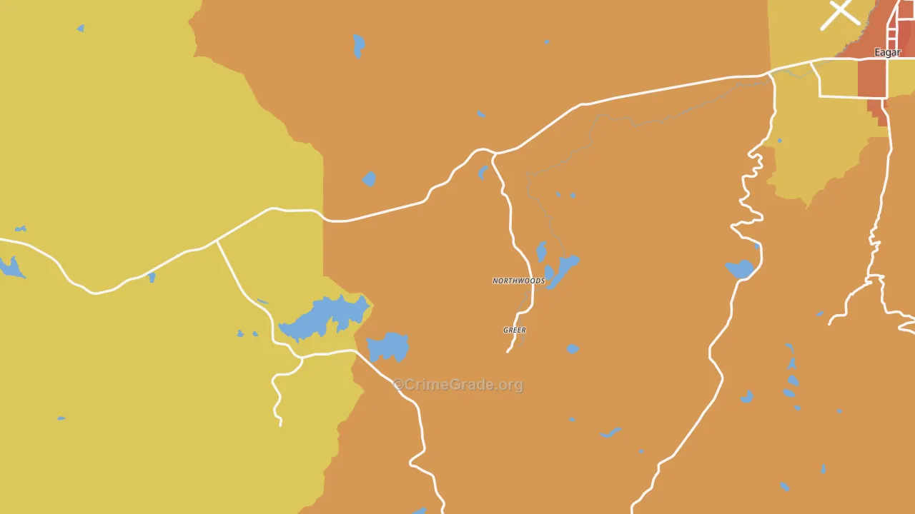 Greer, AZ Map of Assault Rates