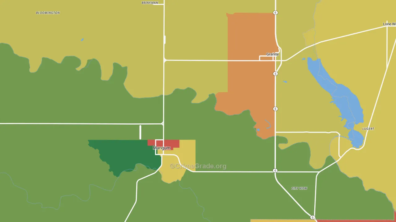 Greer County, OK Map of Assault Rates
