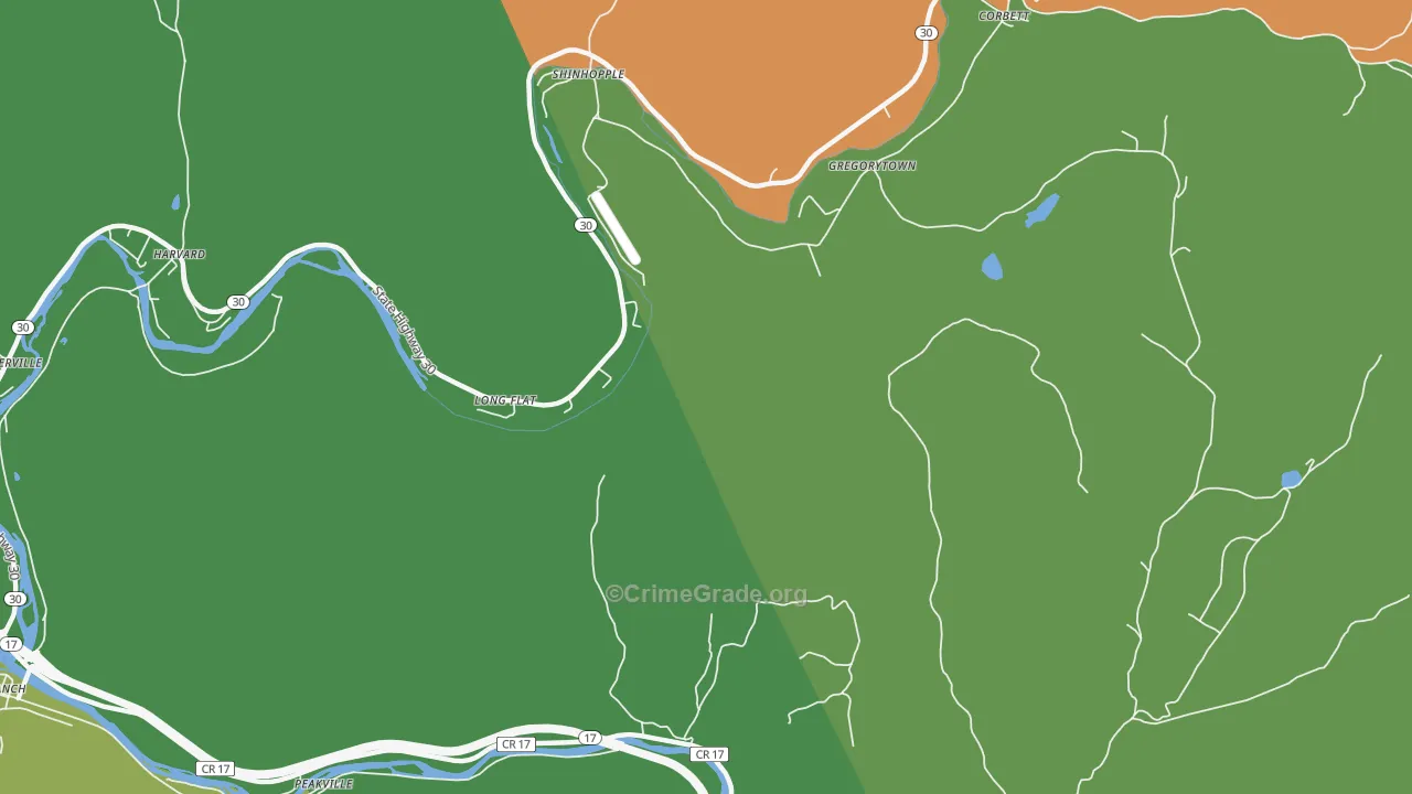 Gregorytown, NY Map of Assault Rates