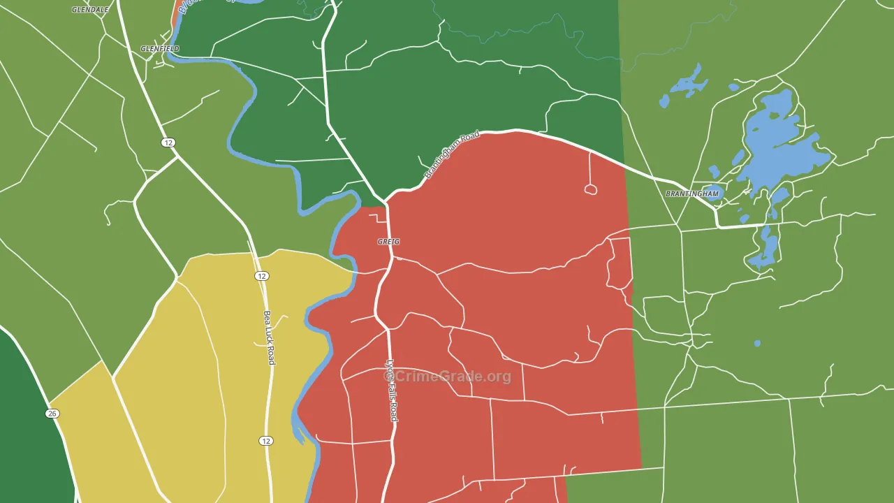 Greig, NY Map of Assault Rates