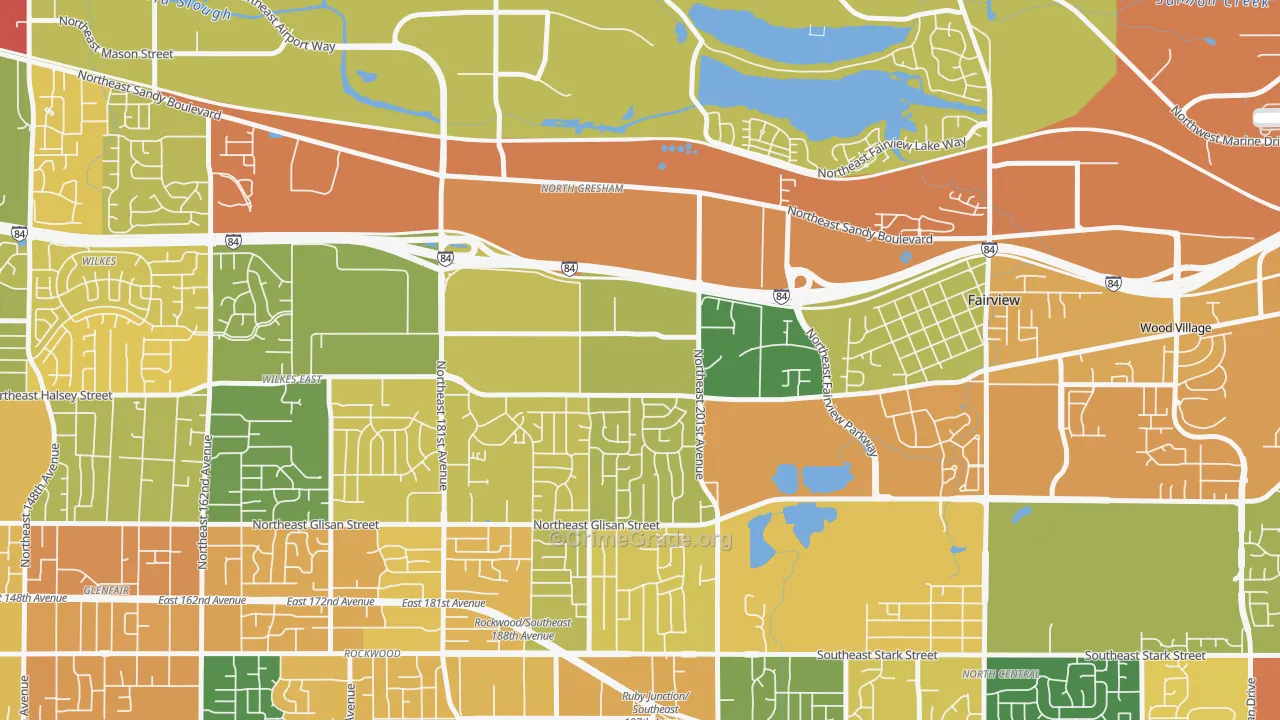 Gresham-North Gresham, Gresham, OR Map of Assault Rates
