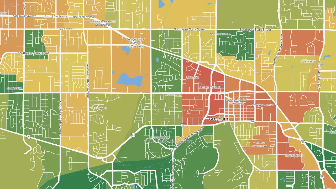 Gresham-Northwest, Gresham, OR Map of Assault Rates