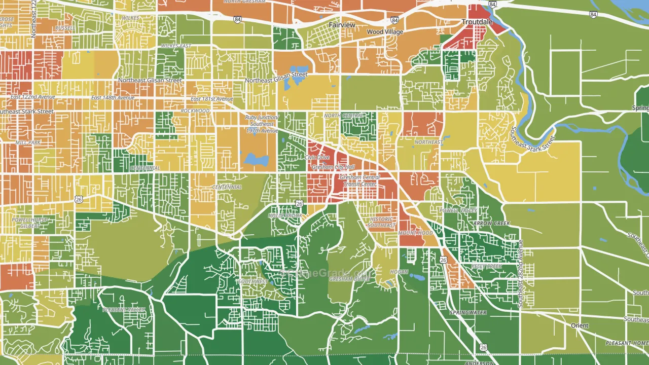 Gresham, OR Map of Assault Rates
