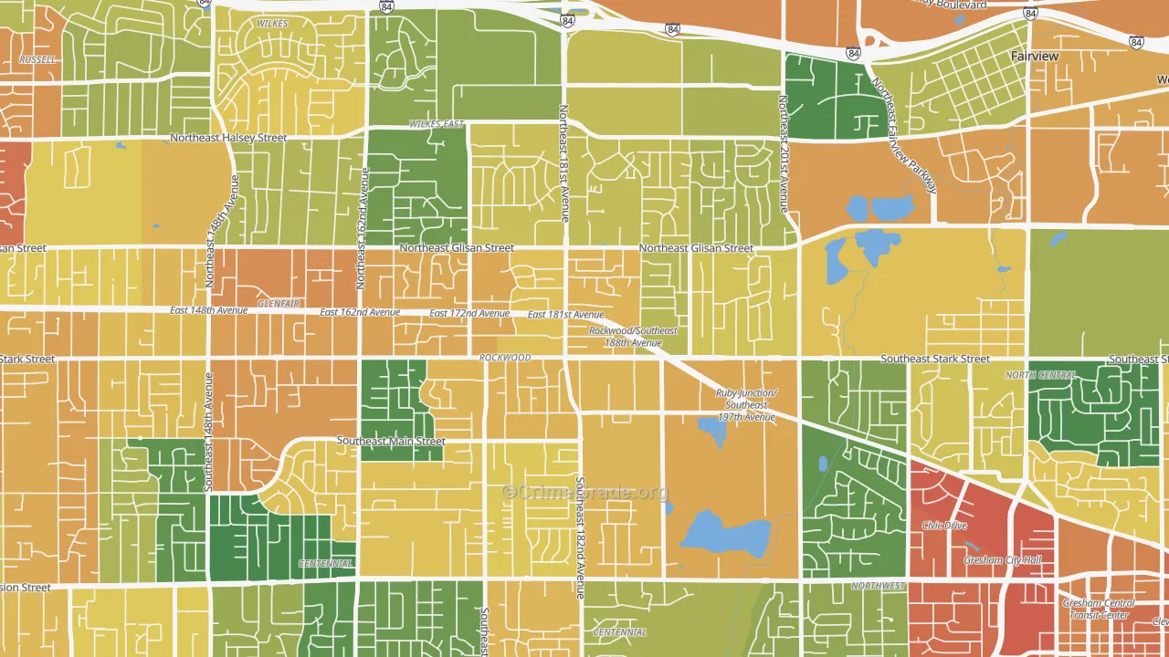 Gresham-Rockwood, Gresham, OR Map of Assault Rates