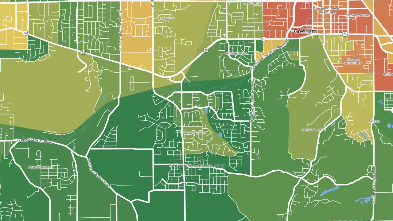 Gresham-Southwest, Gresham, OR Map of Assault Rates