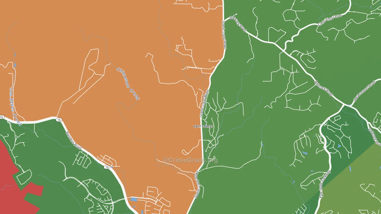 Grey Forest, TX Map of Assault Rates
