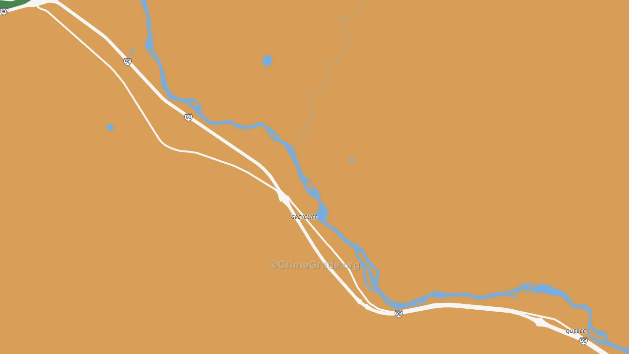 Greycliff, MT Map of Assault Rates