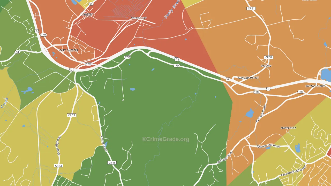 Greycourt, NY Map of Assault Rates