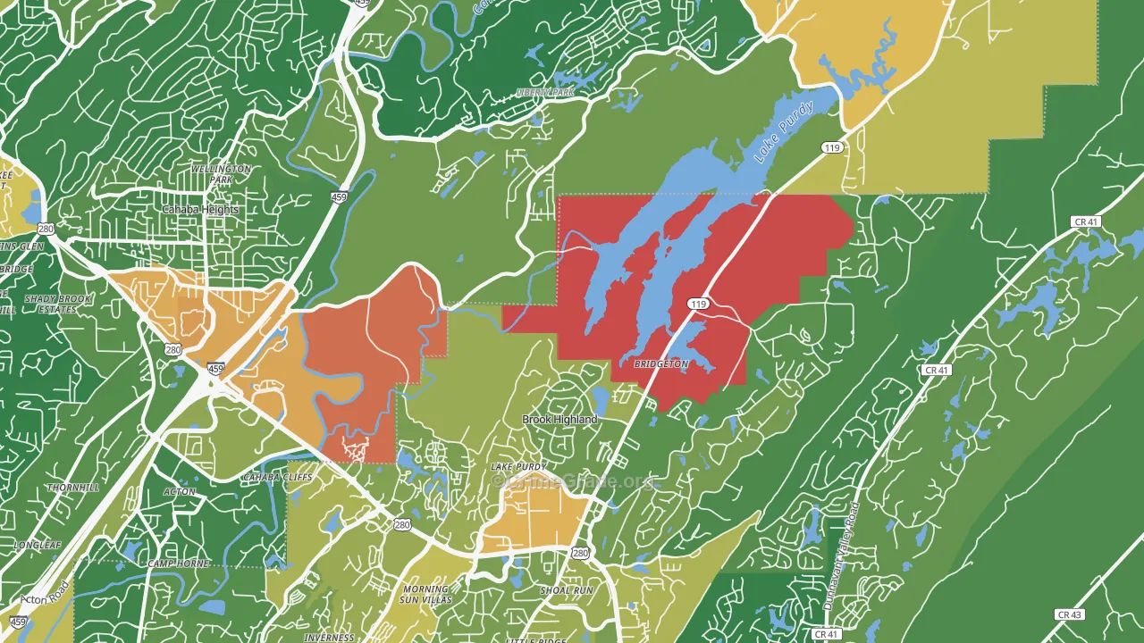 Greystone, Birmingham, AL Map of Assault Rates