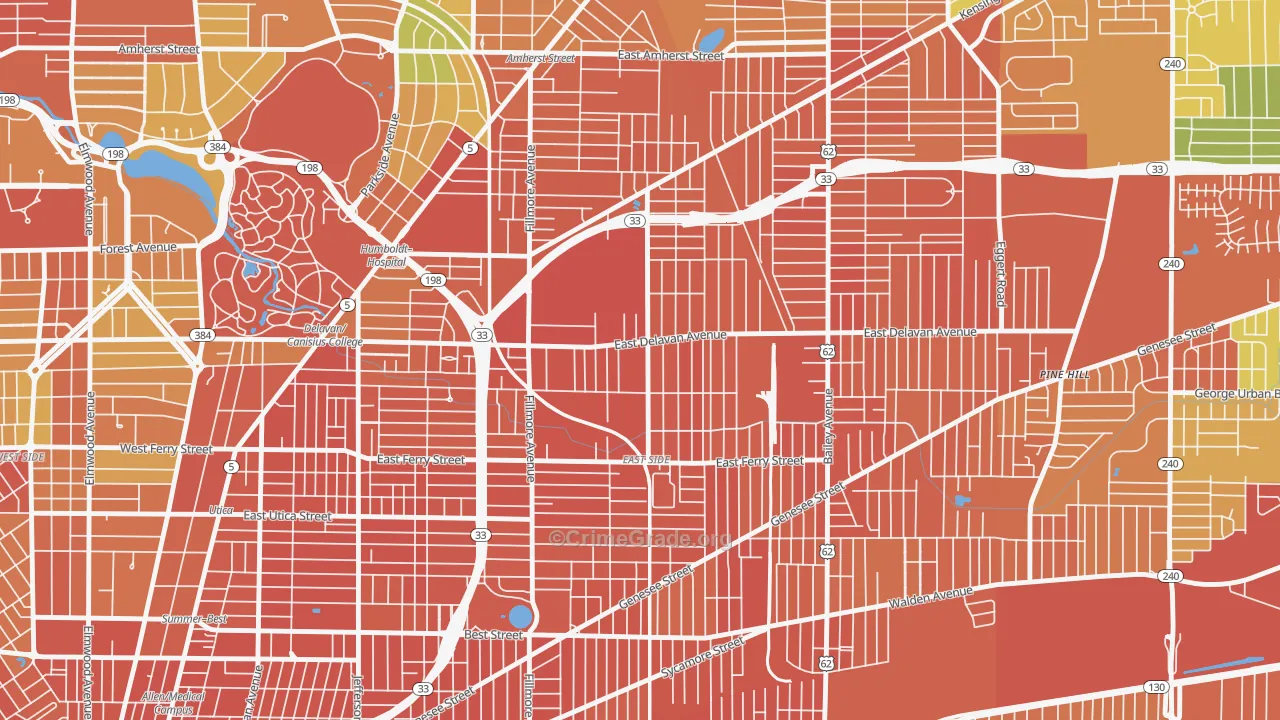 Grider, Buffalo, NY Map of Assault Rates