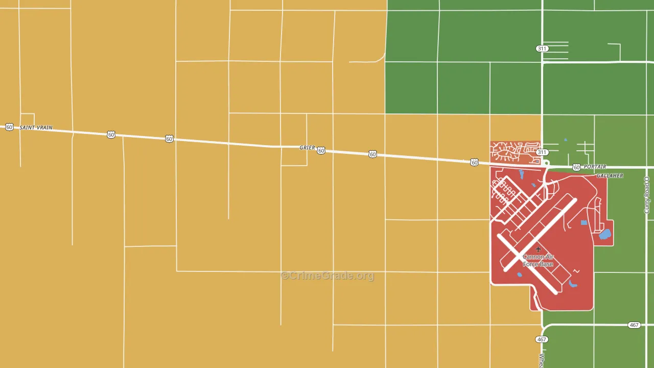 Grier, NM Map of Assault Rates