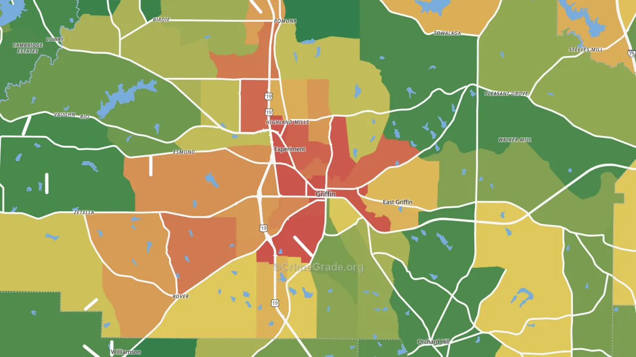 Griffin, GA Map of Assault Rates