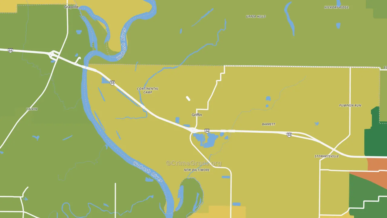 Griffin, IN Map of Assault Rates