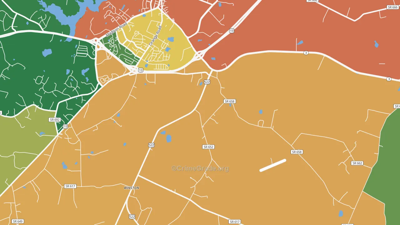 Griffinsburg, VA Map of Assault Rates