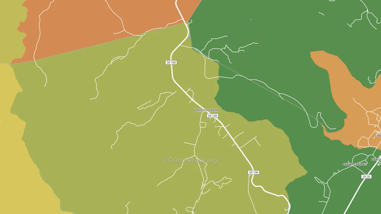 Griffith Creek, TN Map of Assault Rates