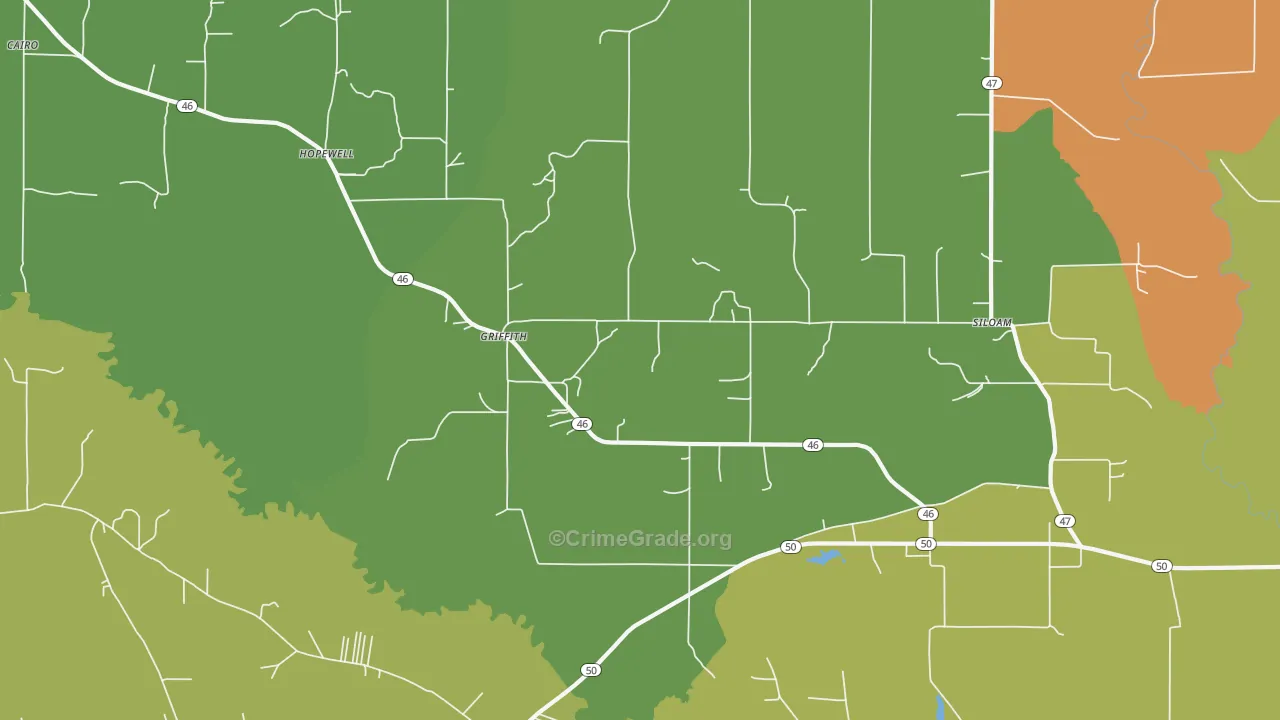 Griffith, MS Map of Assault Rates