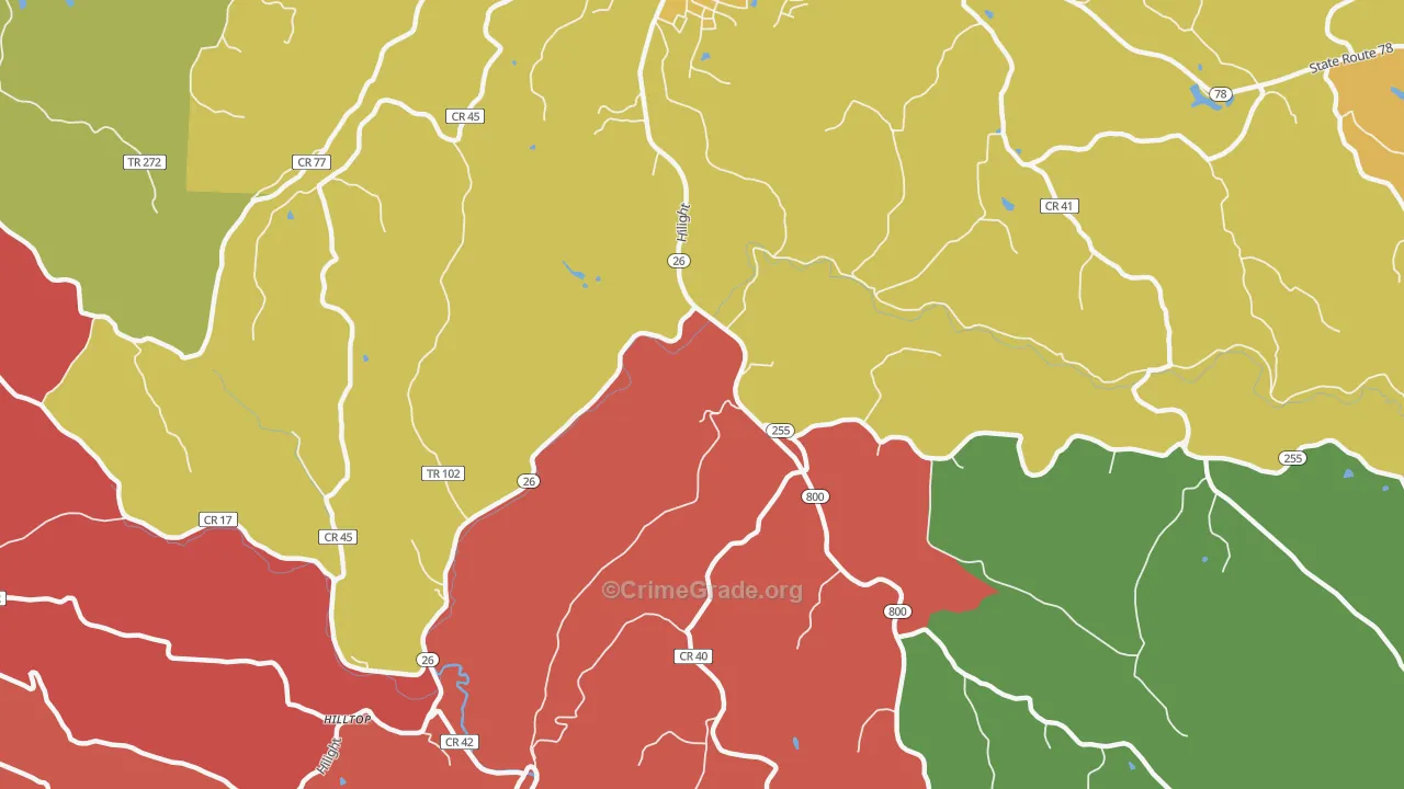 Griffith, OH Map of Assault Rates