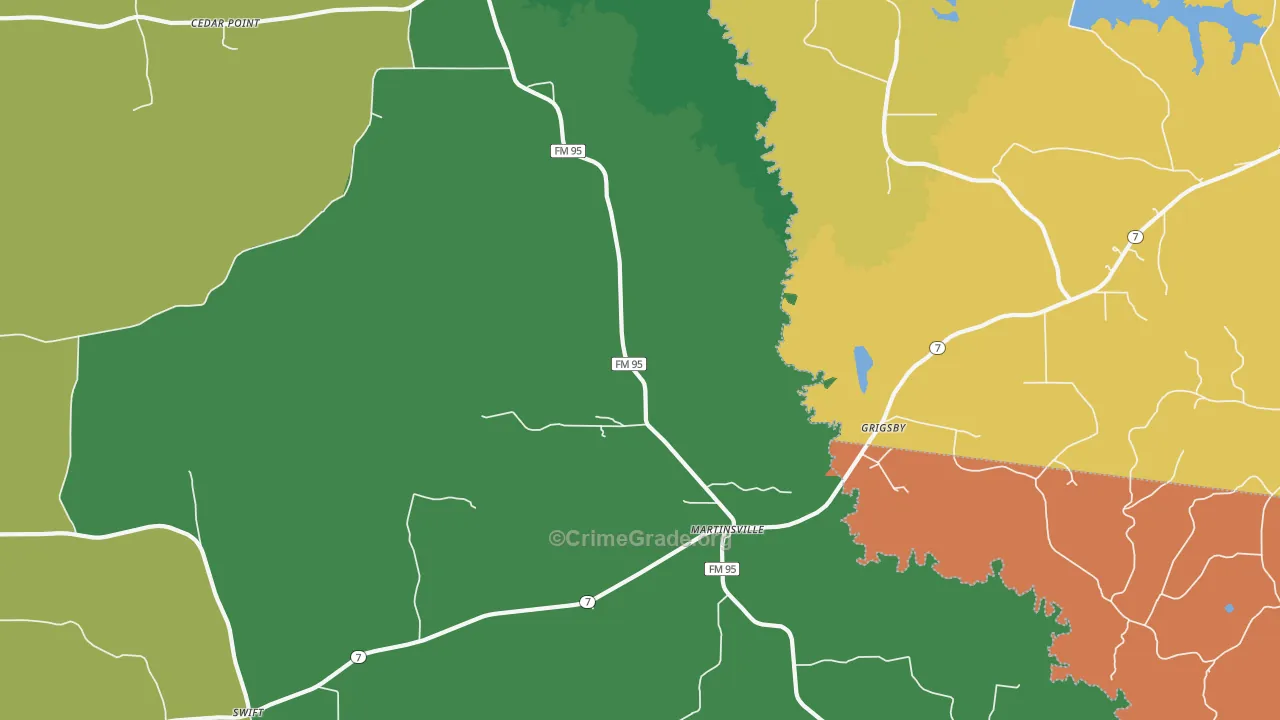 Grigsby, TX Map of Assault Rates