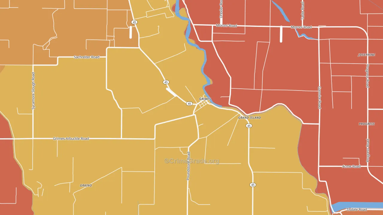 Grimes, CA Map of Assault Rates