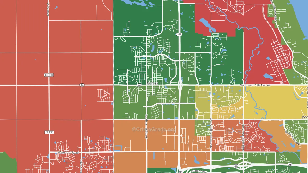 Grimes, IA Map of Assault Rates
