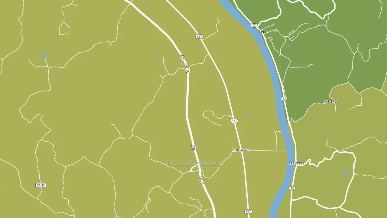 Grimms Landing, WV Map of Assault Rates