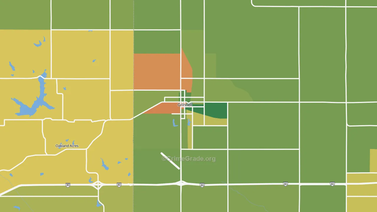 Grinnell, IA Map of Assault Rates