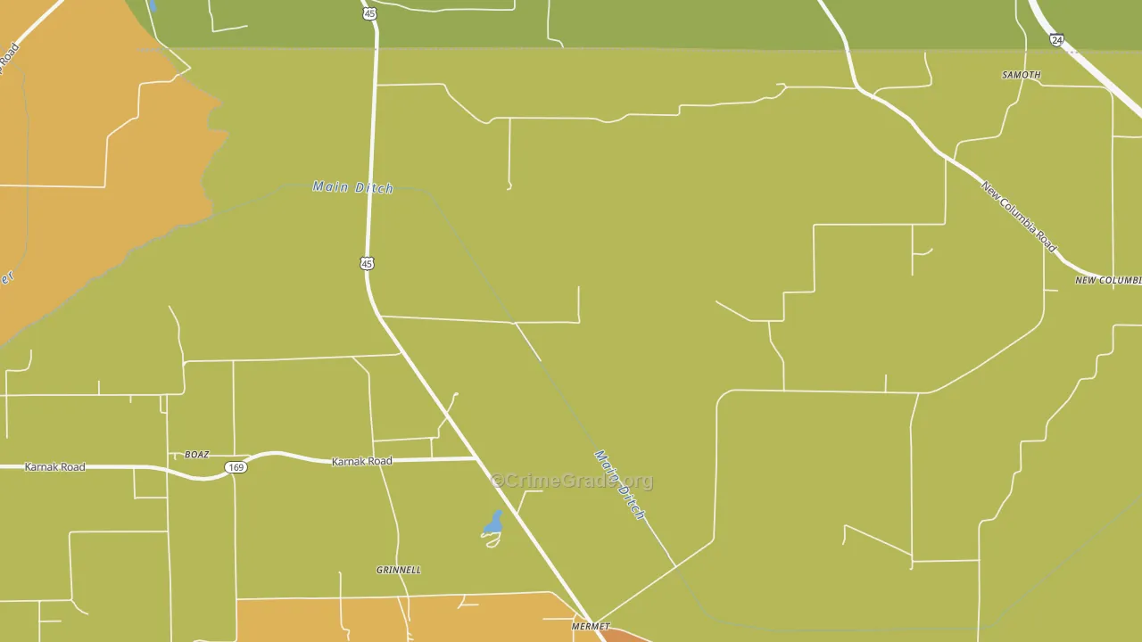 Grinnell, IL Map of Assault Rates