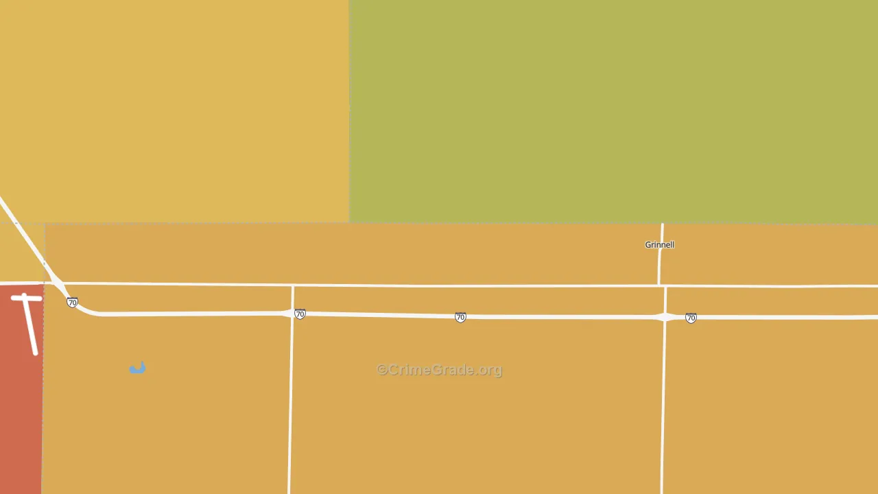 Grinnell, KS Map of Assault Rates