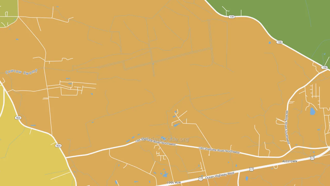 Grissettown, NC Map of Assault Rates