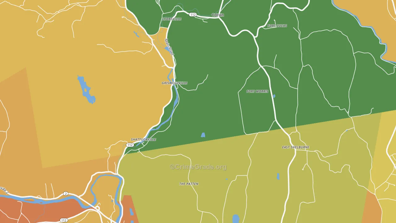 Griswoldville, MA Map of Assault Rates