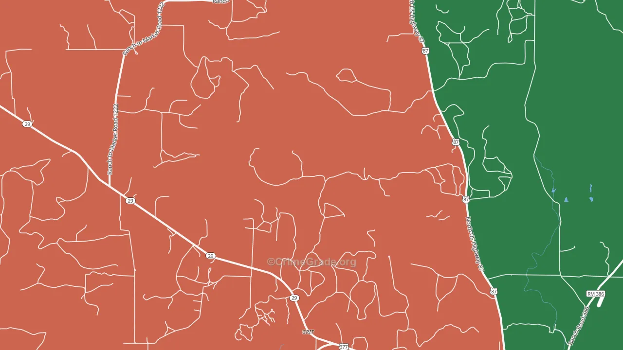 Grit, TX Map of Assault Rates