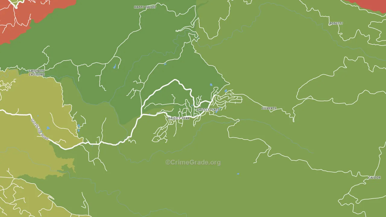 Grizzly Flats, CA Map of Assault Rates